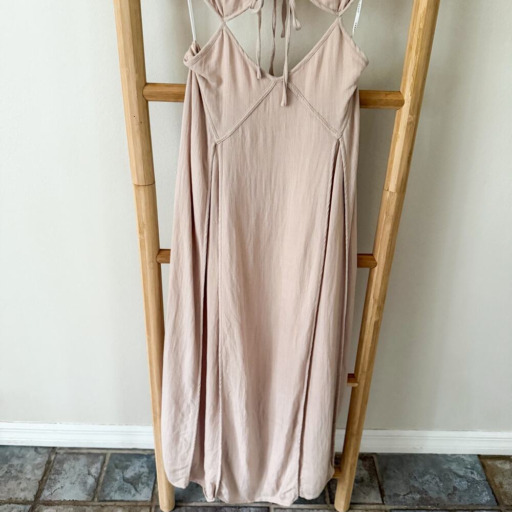 Sabo Skirt Eliska Dress Stone XS Cutout Tie Front Open Back Maxi Dress - Picture 5 of 16